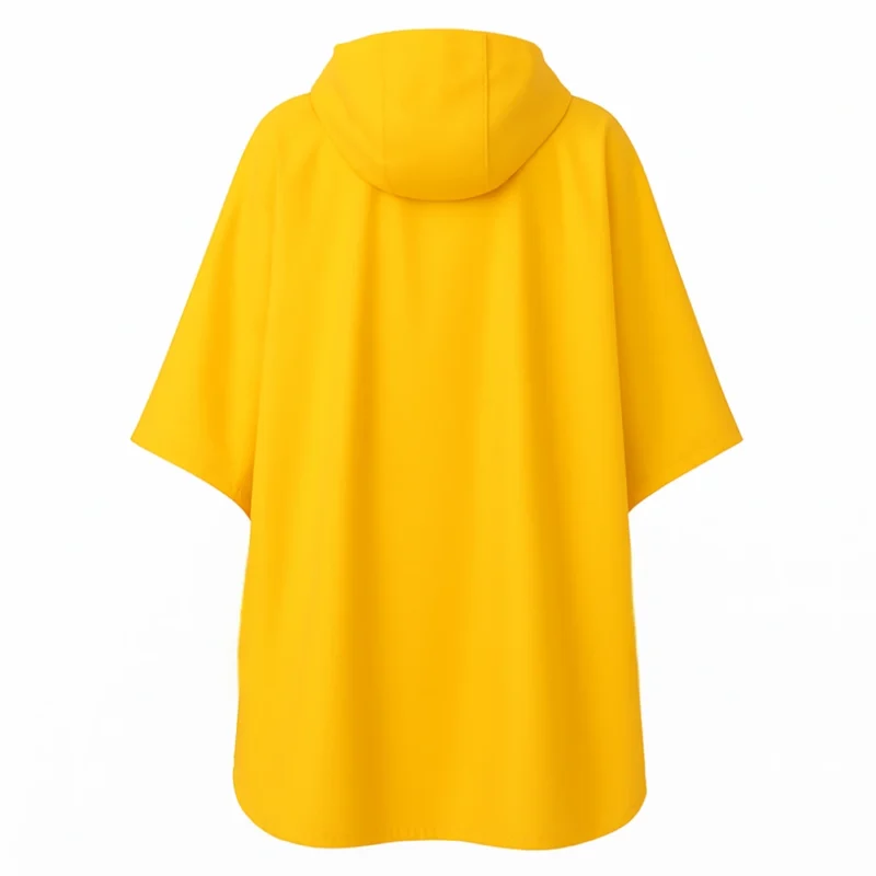 Cape de pluie vélo Badawin jaune vue de face sur mannequin invisible