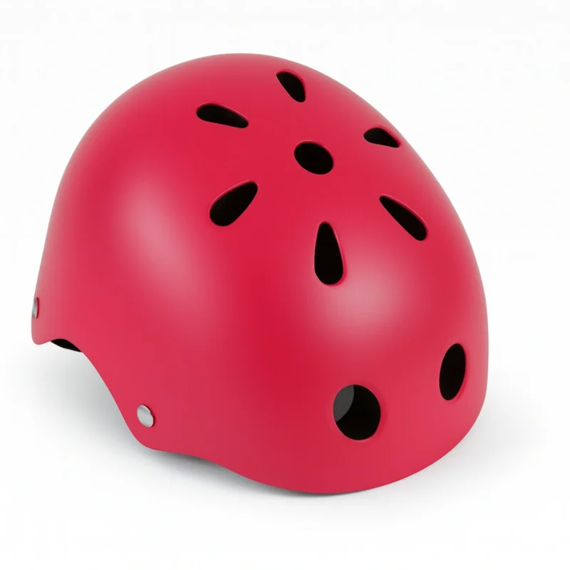 Casque de vélo Badawin couleur cerise, vue de dessus avec aérations