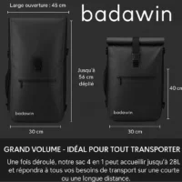 Dimensions du sac à dos vélo Ali Badawin volume 27 litres