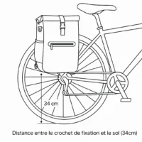 Distance entre crochet de fixation du sac vélo Ali Badawin et le sol