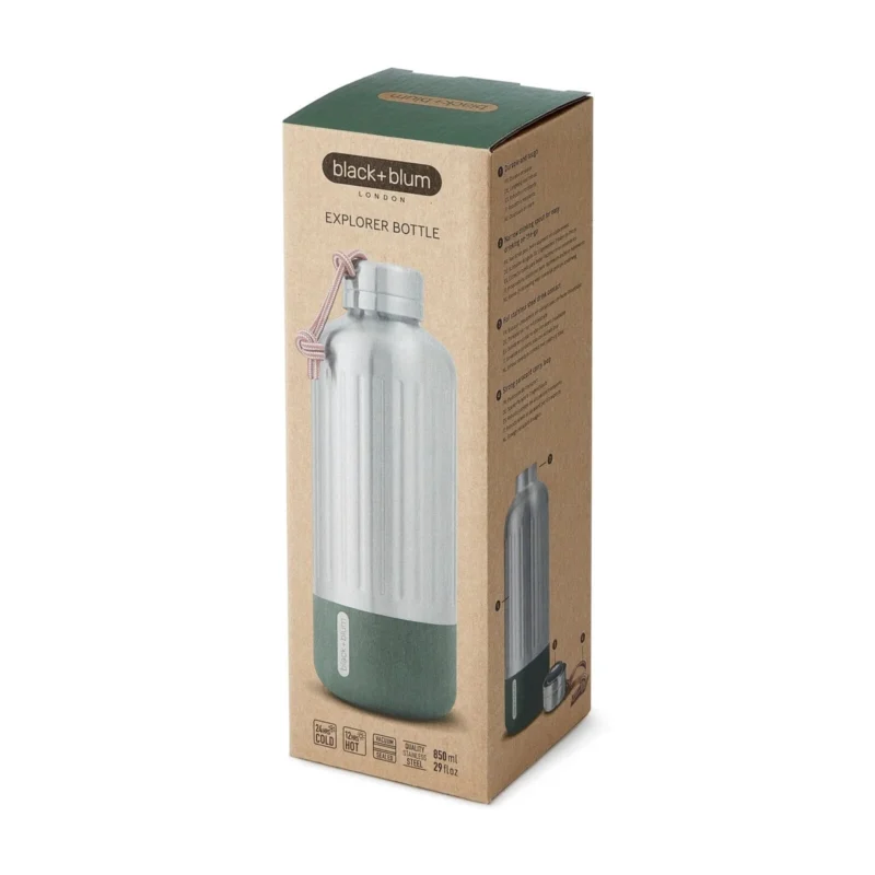 Gourde inox 850 ml olive Black+Blum avec emballage d’origine