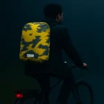 Housse sac à dos imperméable jaune Badawin pour sac de vélo – protection pluie et visibilité de nuit