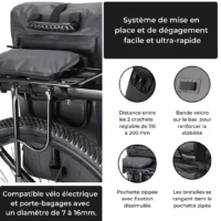 Système de fixation rapide du sac à dos vélo Ali Badawin