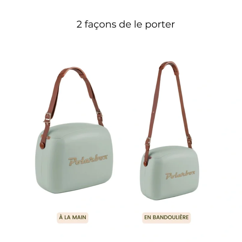Glacière Polarbox verte 6L à porter à la main ou en bandoulière
