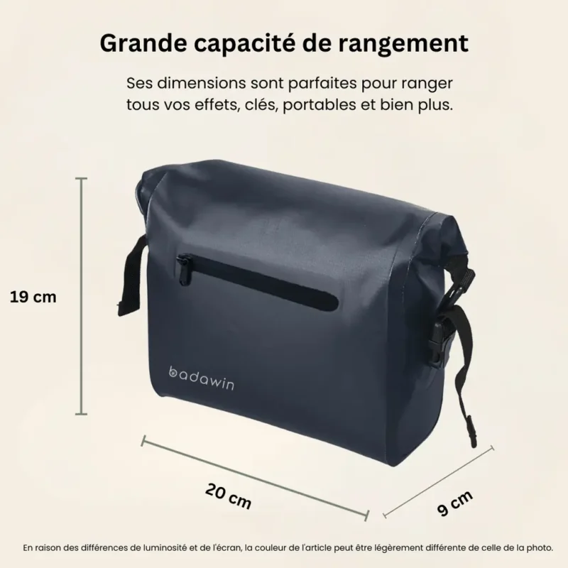 Sacoche guion vélo Tess badawin Dimensions