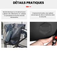 sacoche vélo étanche Badawin Hind détails pratiques et rangement