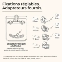 Adaptateurs fournis pour porte-bagages sac vélo Badawin