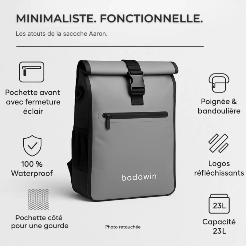 Caractéristiques sacoche vélo Badawin waterproof et fonctionnel