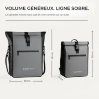 Dimensions du sac vélo Badawin capacité 23L