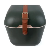 Vue du dessus de la glacière Polarbox Green Forest avec détail de la sangle.