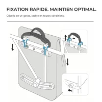 Fixation rapide sac vélo Badawin clipsez et partez