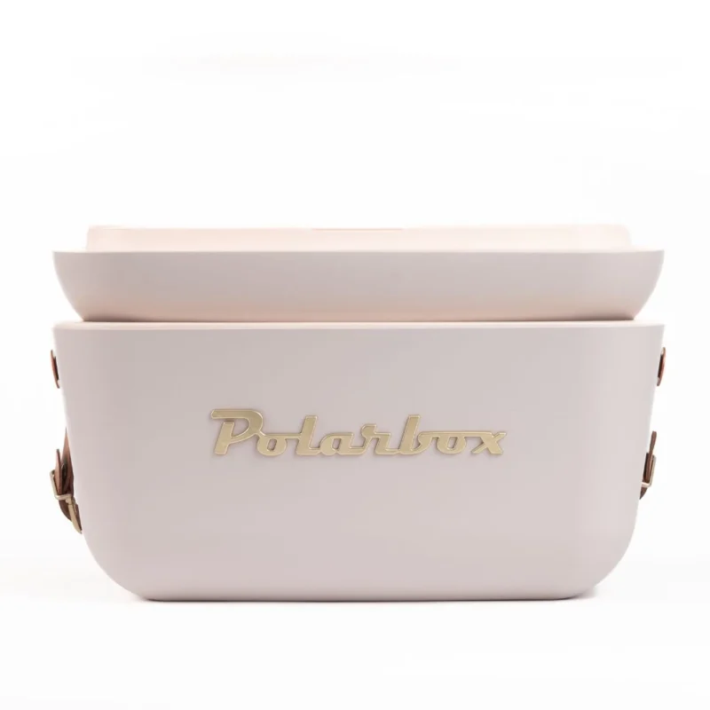 Gros plan sur la glacière Polarbox perle montrant la lanière