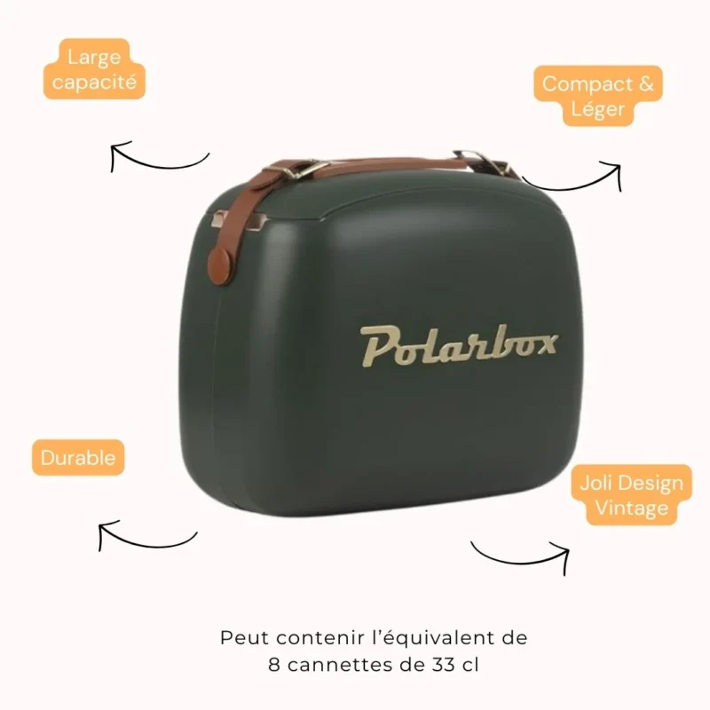 Capacité de la glacière Polarbox Cooler Bag Polarbox 6L Forest Green