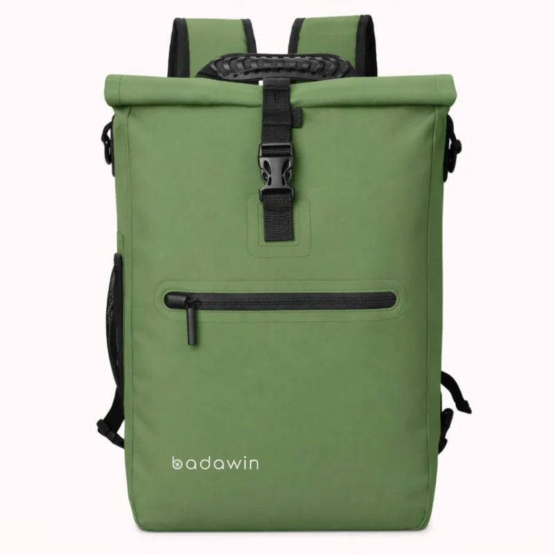 Sac à dos vélo Ali vert Badawin imperméable roll-top poche