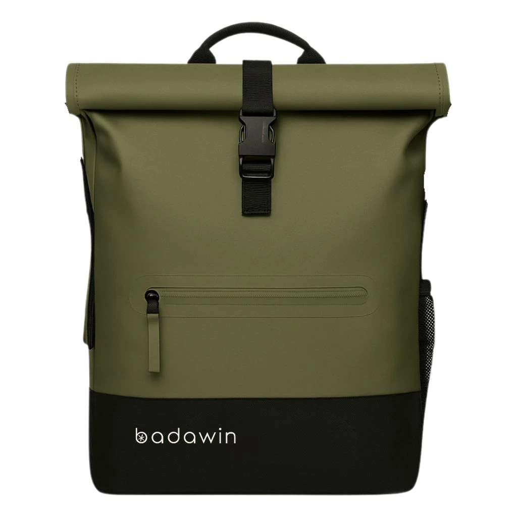 Sac à dos vélo Badawin vert kaki vue de face