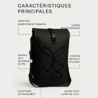 Caractéristiques sacoche vélo Hind orange sur fond blanc