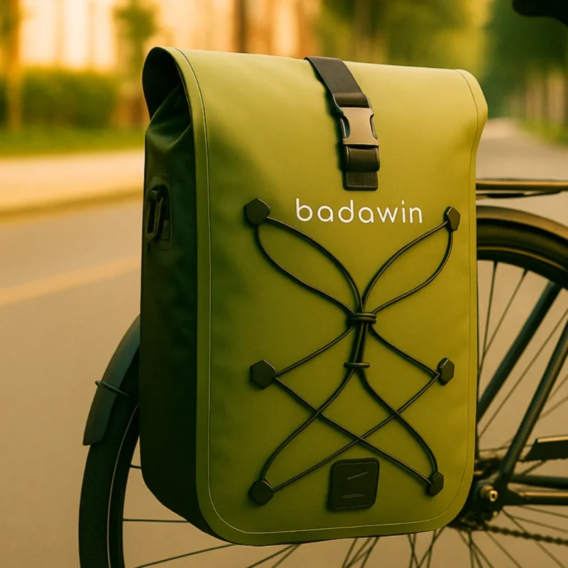 Sacoche de vélo Hind vert Badawin fixée sur un vélo