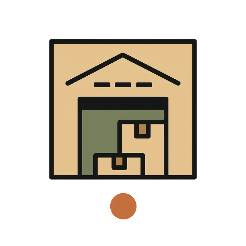 Icône entrepôt logistique Badawin expédition France