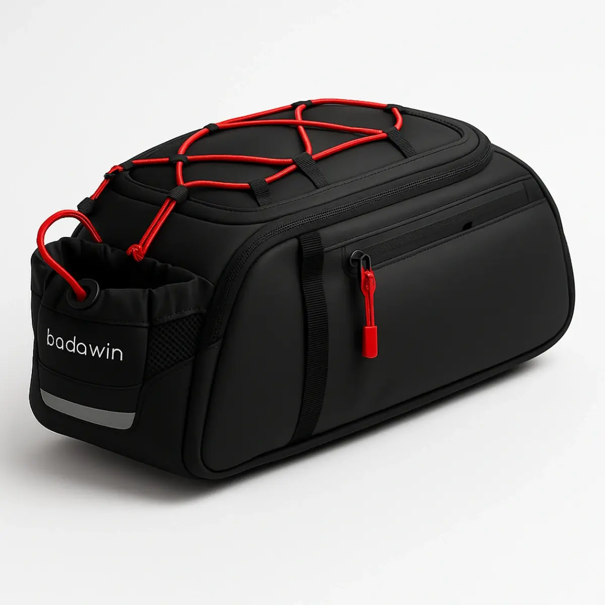 Sacoche arrière de vélo Badawin Néo 10 L, tissu 900D TPU imperméable, noir