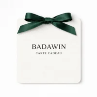 Carte cadeau Badawin digitale avec ruban vert sur fond blanc