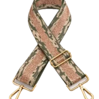 Bandoulière de sac réglable camo avec mousquetons dorés