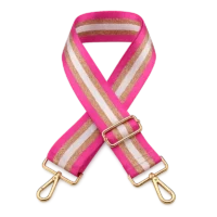 Bandoulière de sac réglable rose avec mousquetons dorés