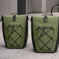 Lot de 2 sacoches vélo Hind vert kaki Badawin