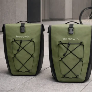 Lot de 2 sacoches vélo Hind vert kaki Badawin