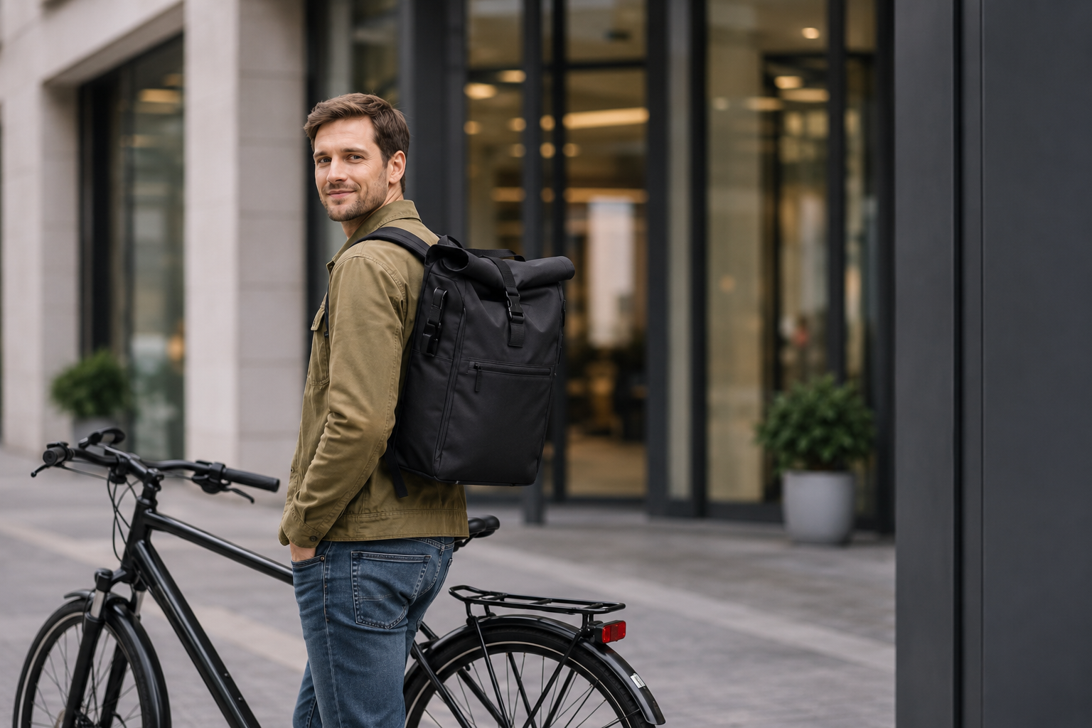 Sac à dos vélo imperméable Badawin utilisé en ville