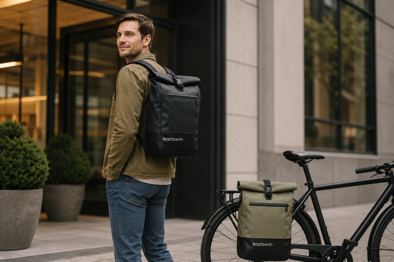 Sacoche vélo et sac à dos vélo Badawin pour les trajets urbains