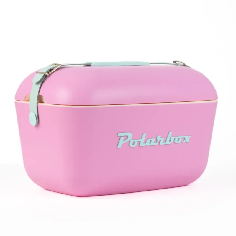Glacière Polarbox Bubble Gum 12L ou 20L rose avec lanière vert menthe