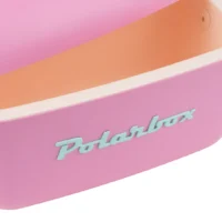 Détail du logo et de l’intérieur de la glacière Polarbox Bubble Gum