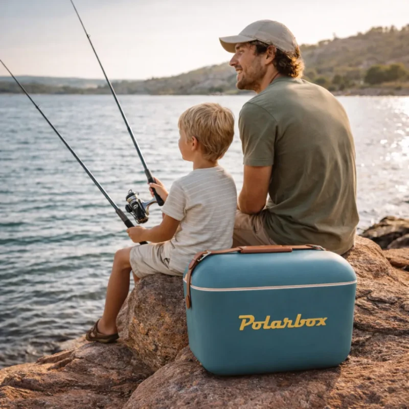 Glacière Polarbox Marine 20L lors d’une sortie pêche en famille